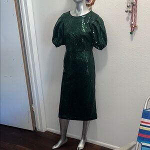 Elegant Green Sequin Dress